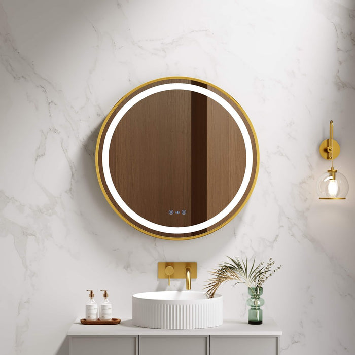 600-900mm Mercio Venus Brushed Gold/Brushed Nickel/Gun Metal/Matt Black Round Frame Motion Sensor LED Mirror