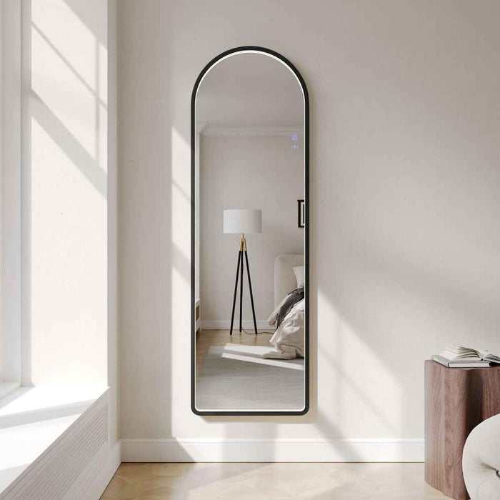 500*1600mm Mercio Saga Brushed Gold/Brushed Nickel/Gun Metal/Matt Black Arch Frame Freestanding & Wall Mounted LED Mirror