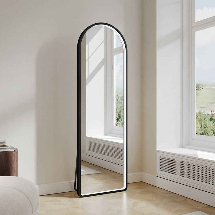 500*1600mm Mercio Saga Brushed Gold/Brushed Nickel/Gun Metal/Matt Black Arch Frame Freestanding & Wall Mounted LED Mirror