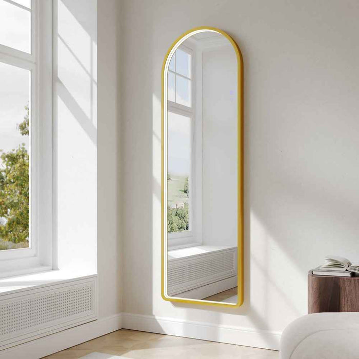 500*1600mm Mercio Saga Brushed Gold/Brushed Nickel/Gun Metal/Matt Black Arch Frame Freestanding & Wall Mounted LED Mirror