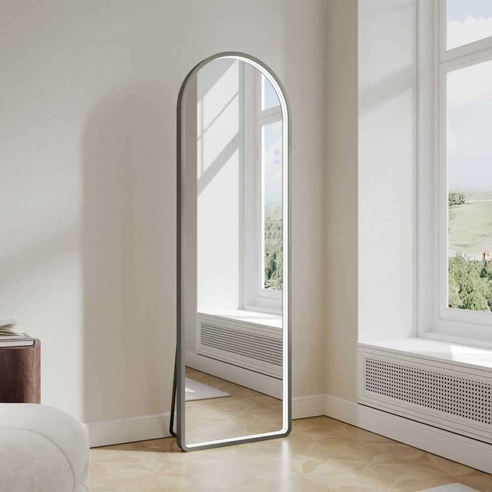 500*1600mm Mercio Saga Brushed Gold/Brushed Nickel/Gun Metal/Matt Black Arch Frame Freestanding & Wall Mounted LED Mirror