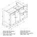600-1500*460*850mm Roma Slim China Top with T Bar Handle Standard Wall Hung Vanity