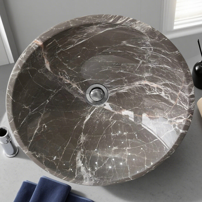 430*135mm Sunny Tile Golden Brown Marble Round Above Counter Basin