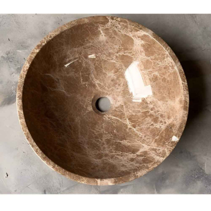 430*135mm Sunny Tile Emperador Gold Marble Round Above Counter Basin