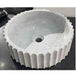 400*130mm Sunny Tile Calacatta White Round Vertical Fluted Above Counter Basin