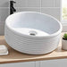 420*135mm Sunny Tile Calacatta White Round Circular Fluted Above Counter Basin