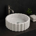 400*130mm Sunny Tile Calacatta White Round Vertical Fluted Above Counter Basin