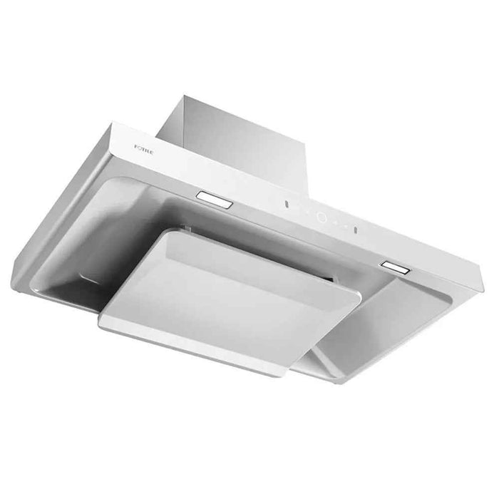 900mm Fotile White Glass With Decoration Cover Slim Design RangeHood