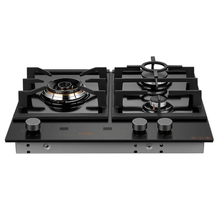 600mm Fotile Matt Gray 3 Burner Intelligent Timing Tempered Glass Powerful Fire Cooktop