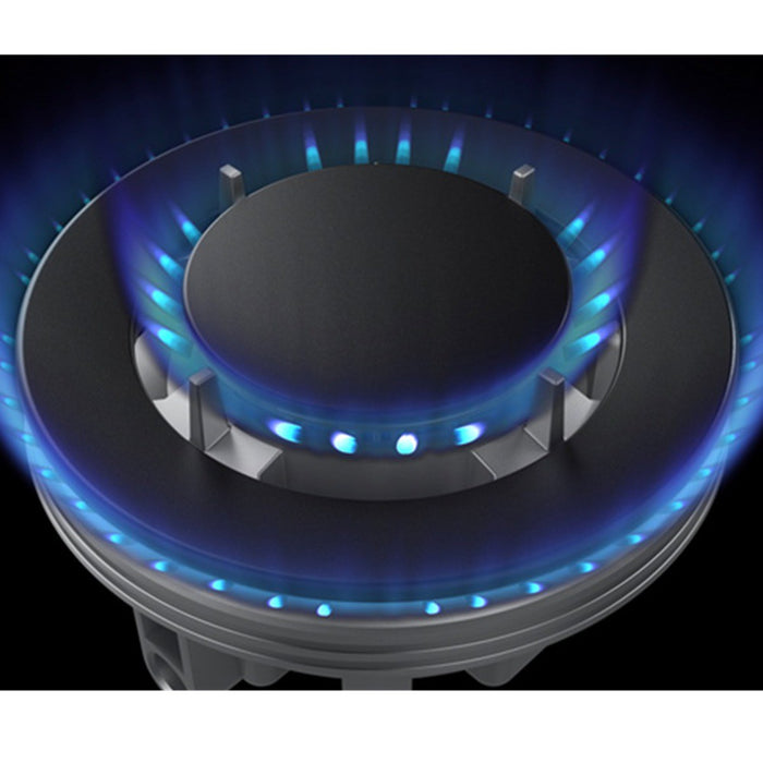 600mm Fotile Matt Black 4 Burner Tempered Glass Dual Fire Heating Natural Gas Cooktop
