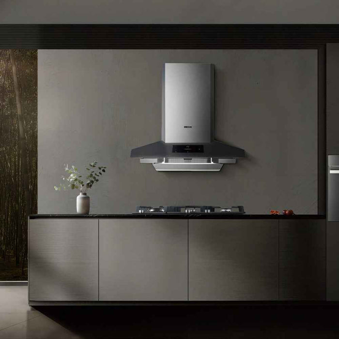 900mm Fotile Intelligent Matt Black Self-adjusting Powerful Canopy RangeHood