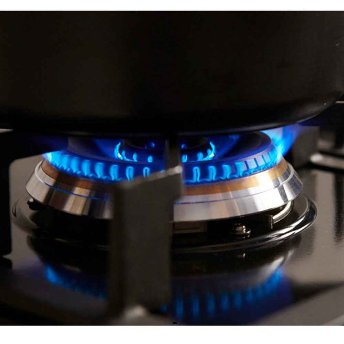 600mm Fotile Matt Black 3 Burner Intelligent Timing Tempered Glass Powerful Fire Cooktop