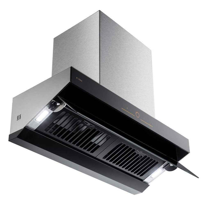 900mm Fotile Intelligent Wall-mounted Inclined Patented Automatic Smokescreen Powerful Canopy RangeHood