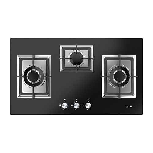 860mm Fotile Matt Black 3 Burner Tempered Glass Super large Drip Pan Natural Gas Cooktop