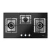 860mm Fotile Matt Black 3 Burner Tempered Glass Super large Drip Pan Natural Gas Cooktop