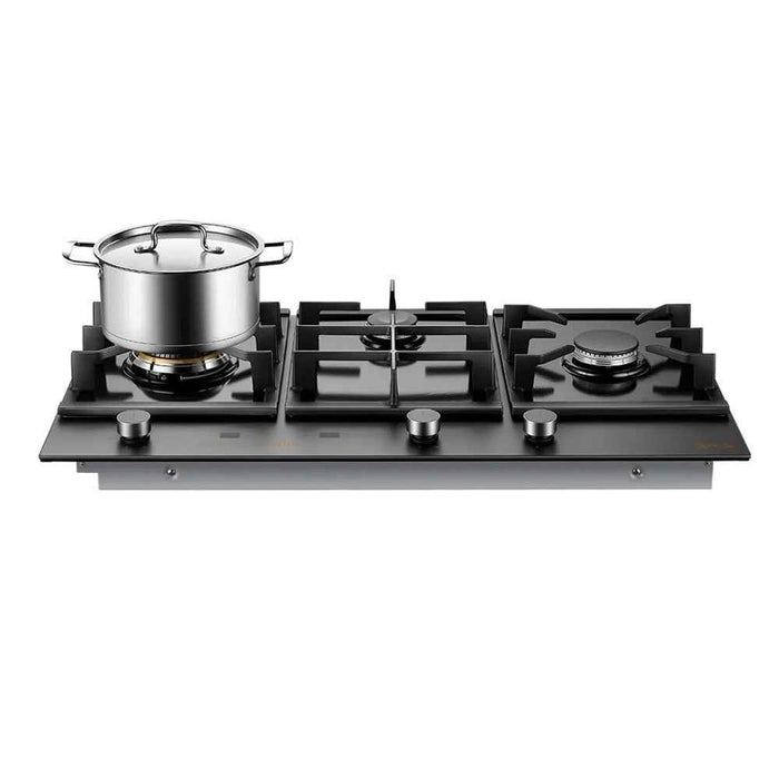 900mm Fotile Matt Gray 3 Burner 23MJ/h Intelligent Timing Tempered Glass Cooktop