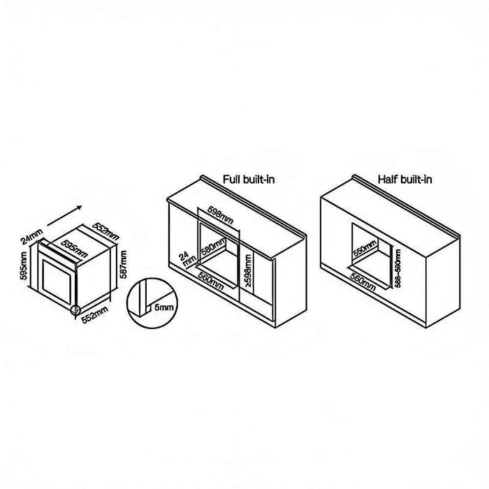 600*600mm Fotile REX Series 70L Ultra-large Conventional Built In Electric Ovens