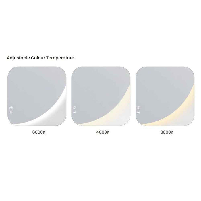 1200-1800*750mm Otti Noosa Frameless Install Horizaontal Or Vertical Tuffi Anti-fog LED Mirror