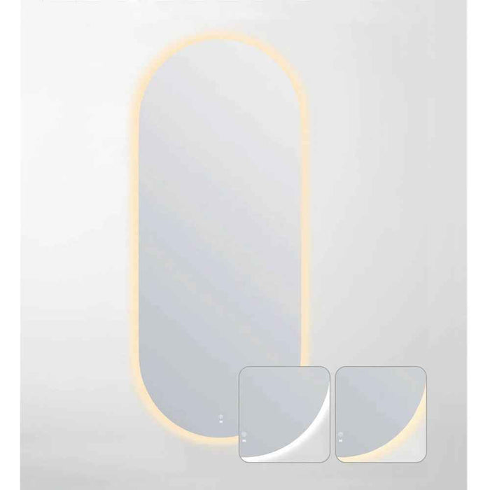 1200-1800*750mm Otti Noosa Frameless Install Horizaontal Or Vertical Tuffi Anti-fog LED Mirror