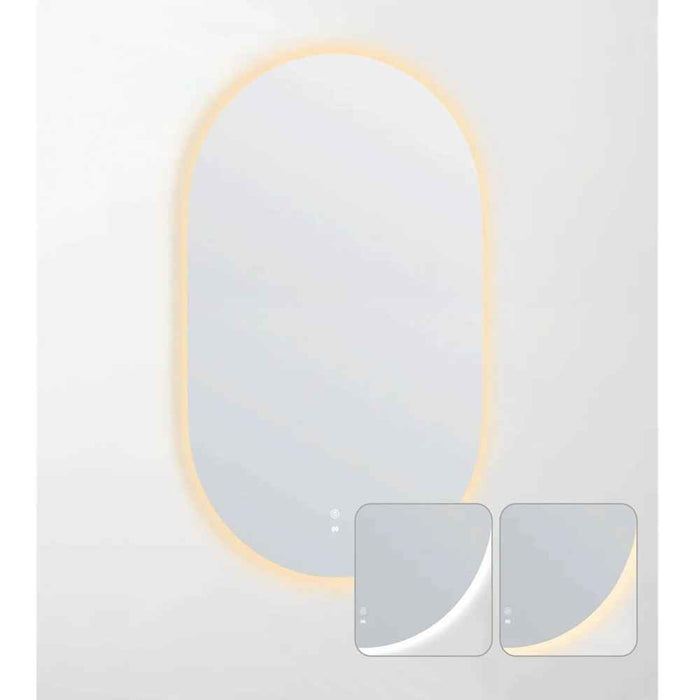 1200-1800*750mm Otti Noosa Frameless Install Horizaontal Or Vertical Tuffi Anti-fog LED Mirror