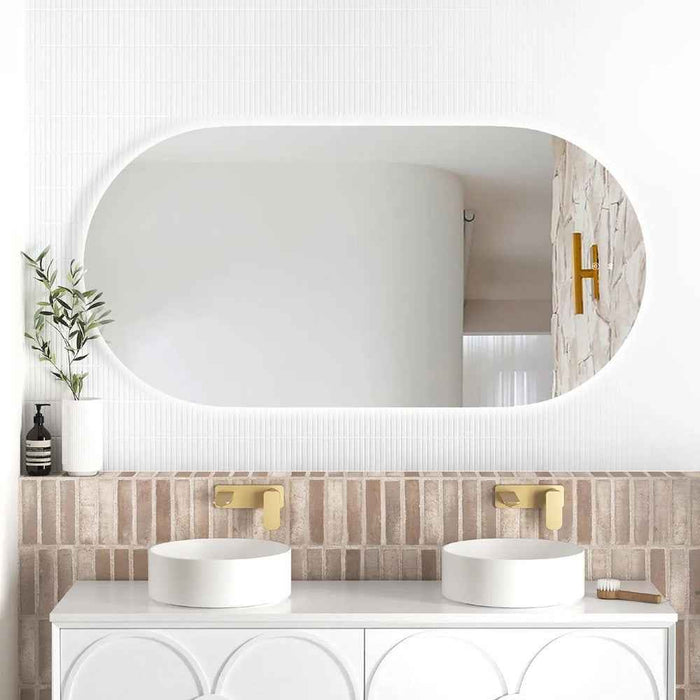 1200-1800*750mm Otti Noosa Frameless Install Horizaontal Or Vertical Tuffi Anti-fog LED Mirror