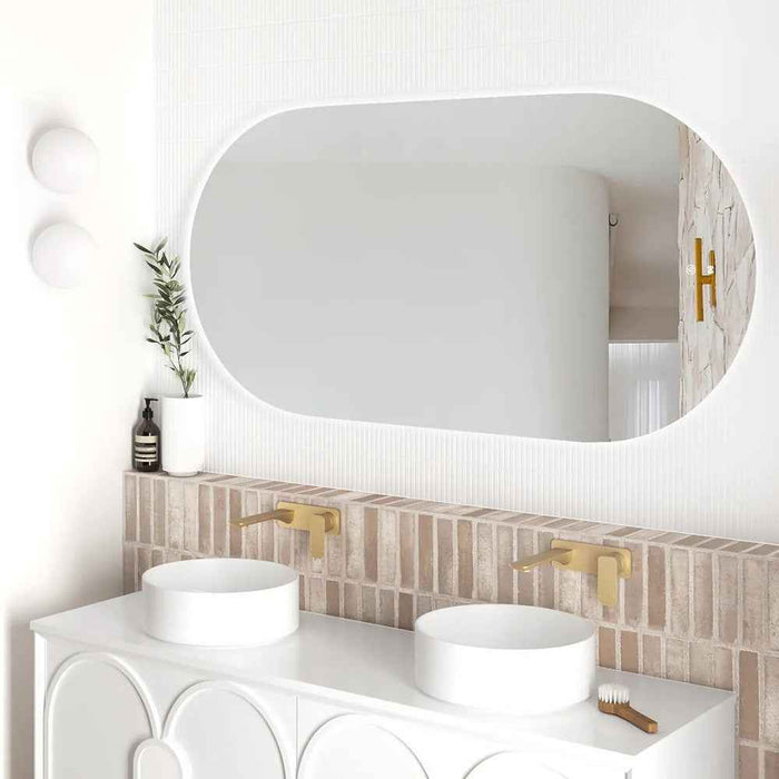 1200-1800*750mm Otti Noosa Frameless Install Horizaontal Or Vertical Tuffi Anti-fog LED Mirror