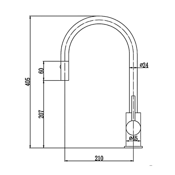 405*210mm ACL Otus Brass Round Pull-out Sink Mixer - Designs May Vary