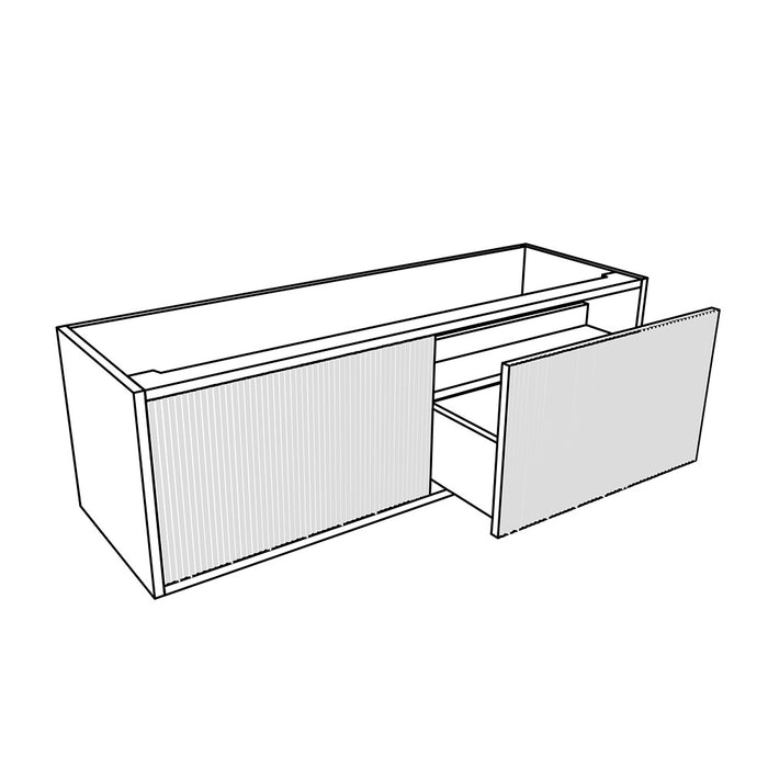 600-1500*386*380mm Poseidon CETO Bellevue Ensuite Prime Oak Slim Door Fluted MDF Wall Hung Vanity