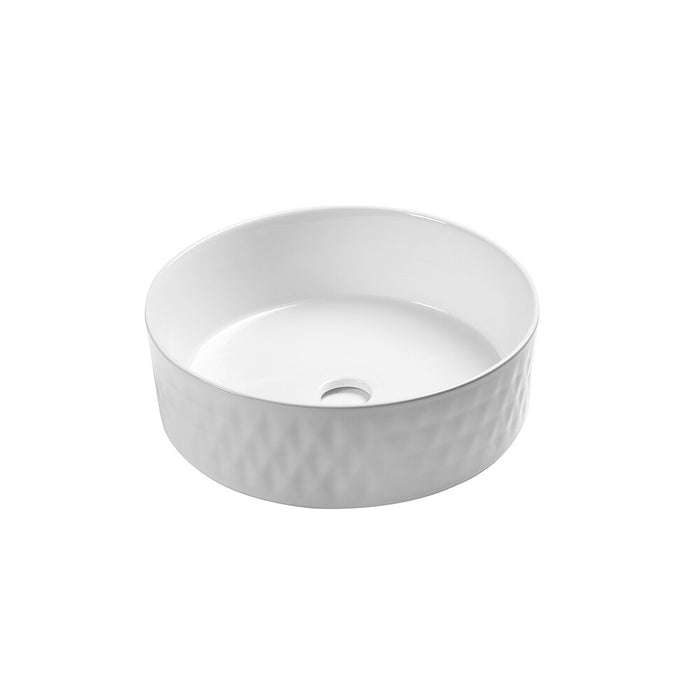 360*360*120mm Infinity Round Matt White Ceramic Above Counter Basin