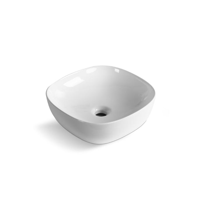 375*375*120mm Infinity Square Gloss White Ceramic Above Counter Basin