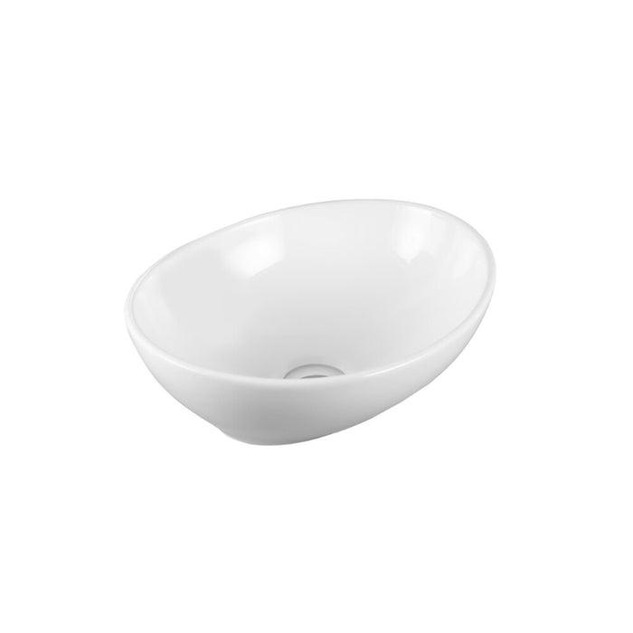 410*330*140mm Infinity Oval Gloss White Ceramic Above Counter Basin