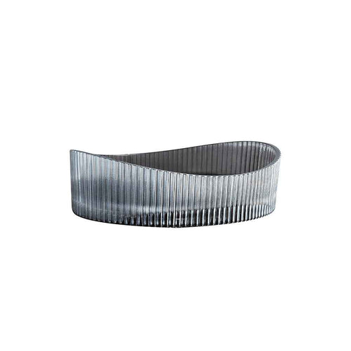 500*375*140mm Infinity Oval Silver Glass Above Counter Basin