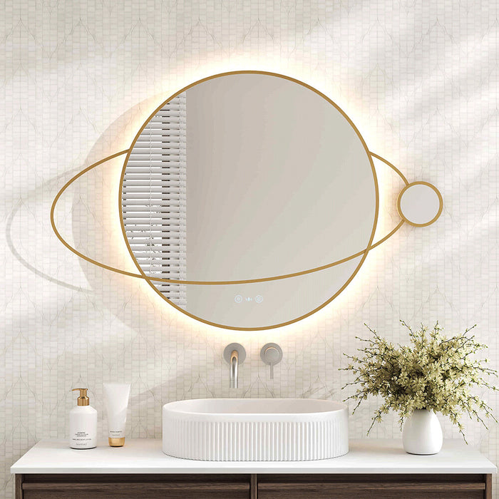 950*800*40mm Mercio Luna Frameless Copper - Free Silver Planet LED Mirror