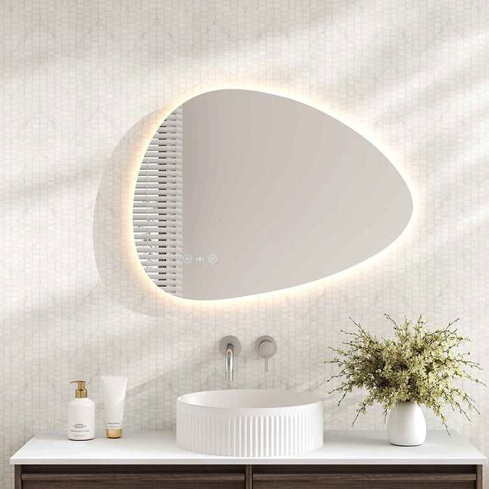 550*800*30mm Mercio Luna Frameless Copper - Free Silver Irregular LED Mirror