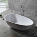 1500mm Sunny VIC Felicity Matt White Oval Solid Surface Stone With Overflow Freestanding Bathtub