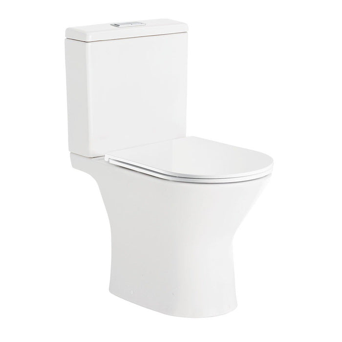 635*375*785mm Fienza Chica Gloss White Rimless Close-Coupled Toilet