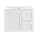 600-900*370*580mm Lukka Archill Federation Ensuite Matt White PVC Fluted Wall Hung Vanity