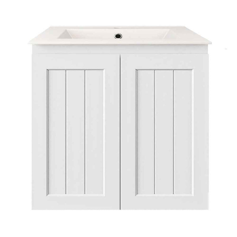 600-900*370*580mm Lukka Archill Federation Ensuite Matt White PVC Fluted Wall Hung Vanity