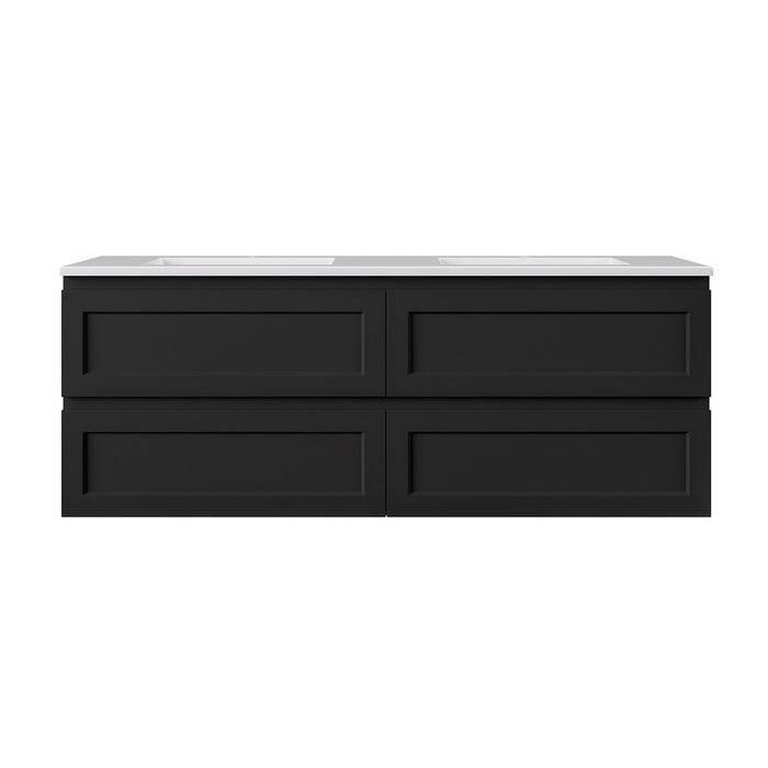 600-1500*460*500mm Lukka Hamilton Federation Matt Black PVC Wall Hung Vanity