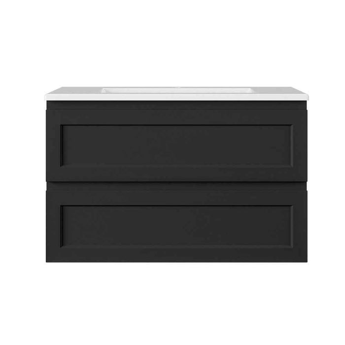 600-1500*460*500mm Lukka Hamilton Federation Matt Black PVC Wall Hung Vanity