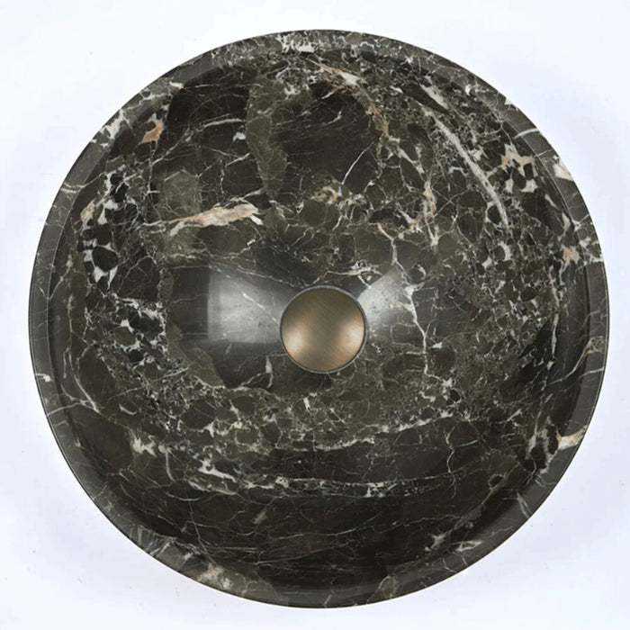 420*420*140mm Infinity Striped Marble Stone Round Above Counter Art Basin