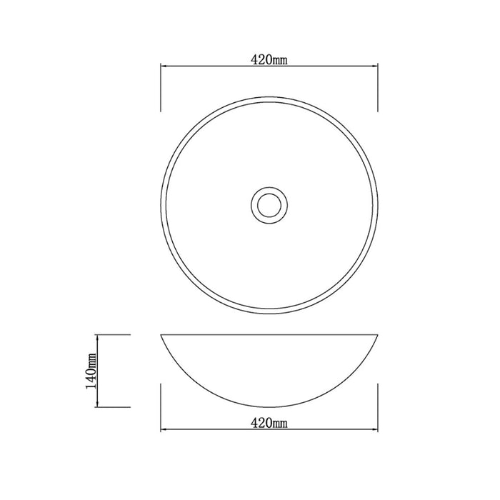 420*420*140mm Infinity Striped Marble Stone Round Above Counter Art Basin