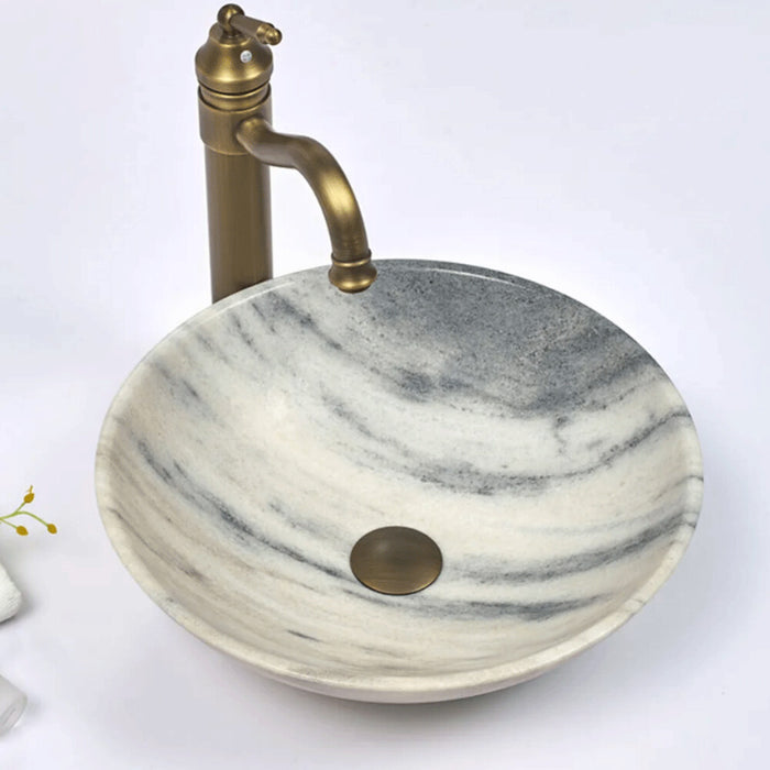 420*420*140mm Infinity Multi-Color Marble Stone Round Above Counter Art Basin