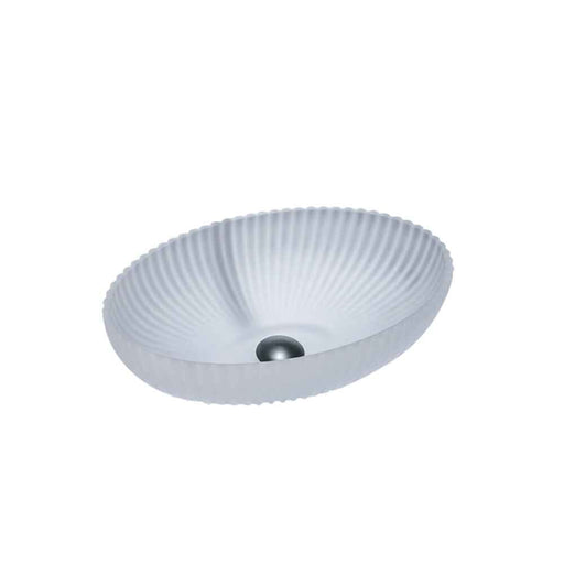 510*350*150mm Infinity Matt White Glass Oval Above Counter Art Basin