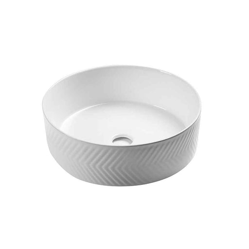 360*360*120mm Infinity Ceramic Stripe Pattern Round Above Counter Art Basin