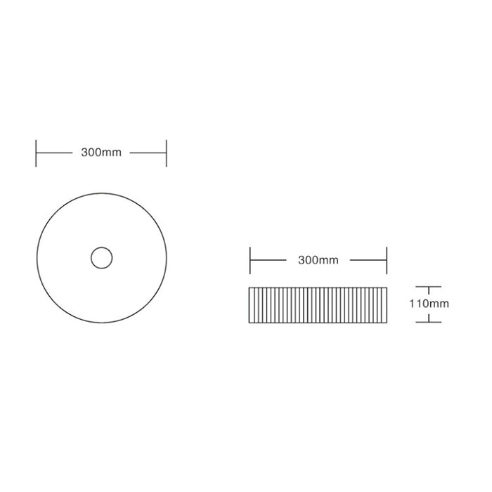 300*300*110mm Infinity Ceramic Round Above Counter Art Basin