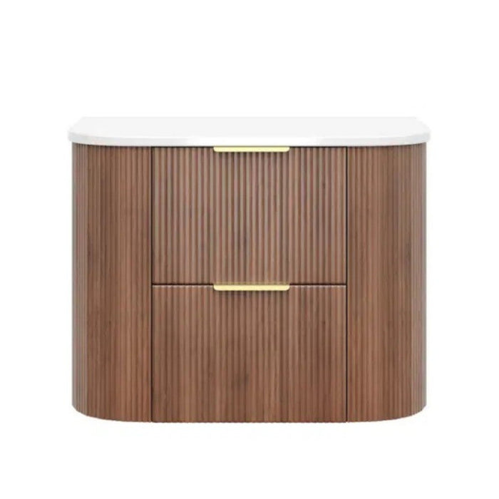 600-1500*500*550mm Poseidon CETO Artis Prime Oak PVC Fluted Curved Wall Hung Vanity
