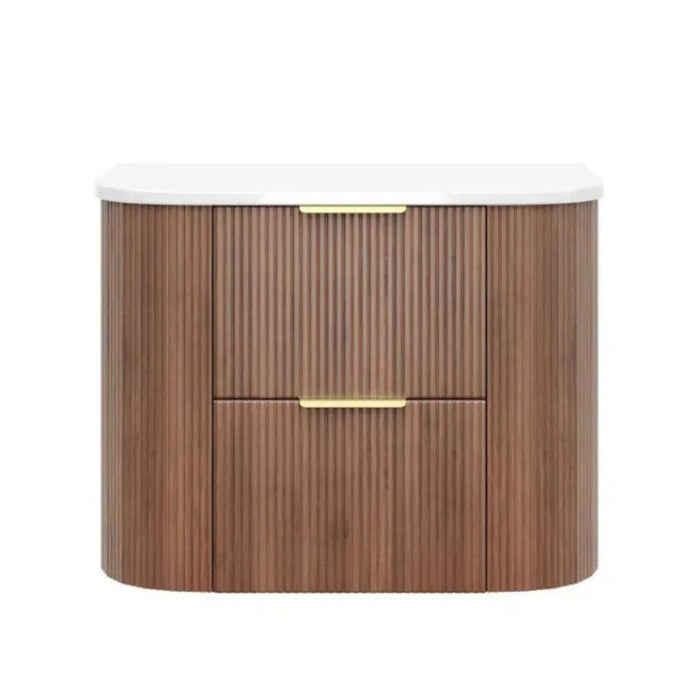 600-1500*500*550mm Poseidon CETO Artis Prime Oak PVC Fluted Curved Wall Hung Vanity