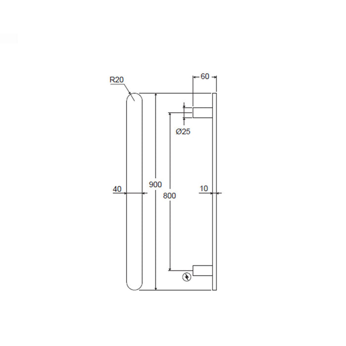 900*40mm Modernnational Nova Vertical Heated Towel Rail
