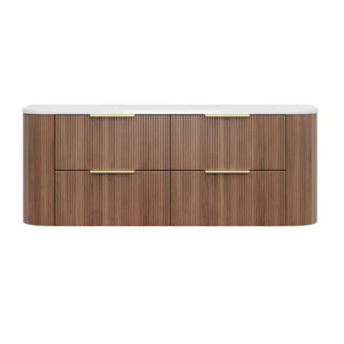 600-1500*500*550mm Poseidon CETO Artis Prime Oak PVC Fluted Curved Wall Hung Vanity